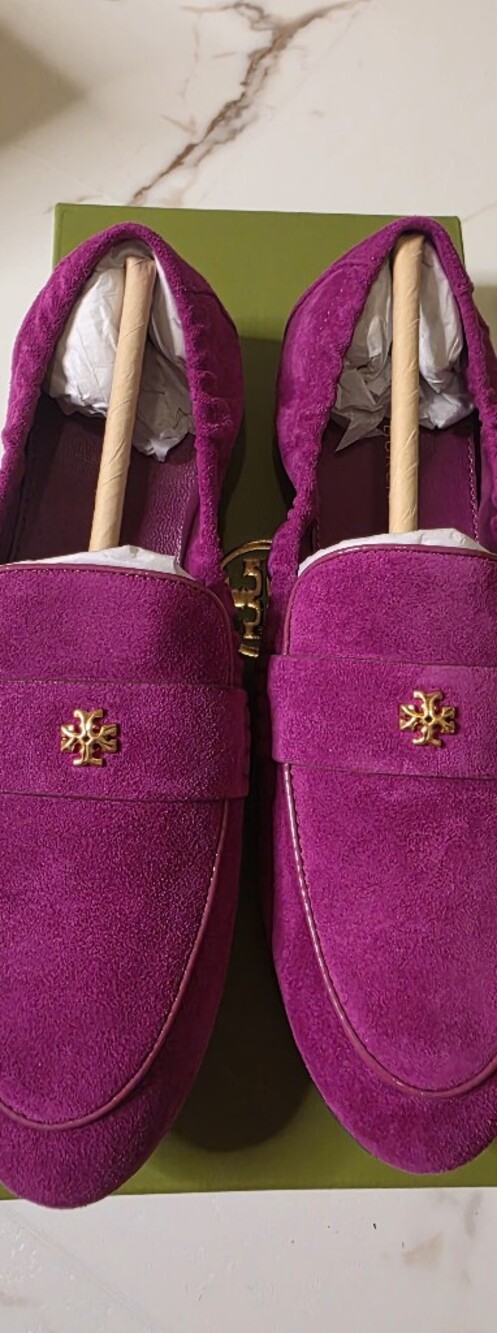 Tory Burch Fuchsia Suede Ballet Loafers